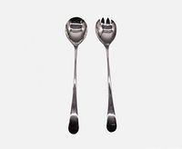 Front view of spoon and fork showing overall design and length