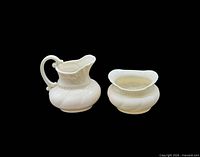creamer and sugar bowl front and side profile