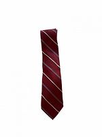 Full view of burgundy striped Nautica tie