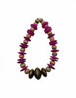 Full view of necklace showing bead arrangement and clasp