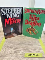 Front view of both Stephen King hardcovers showing titles and cover art
