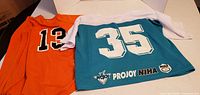 Rear view showing jersey numbers 13 and 35 along with Projoy NIHA logo
