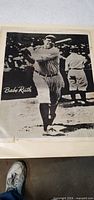 Full view of Babe Ruth print showing entire image and signature