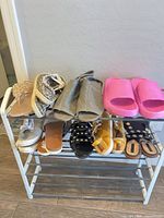 All shoes arranged on rack