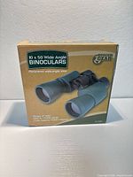 Retail box displaying Rugged Gear 10x50 wide-angle binoculars