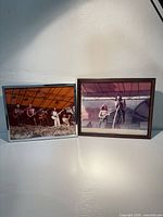 Both framed photographs side by side showing overall size, frames and glazing