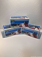 Front view of three boxed Hampton Bay Solar LED Flag Lights