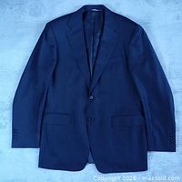 Front view of navy Canali wool blazer