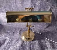 Front view showing complete brass bankers lamp