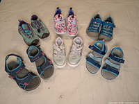 All six pairs arranged on cloth surface