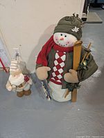 Snowman and Santa figures full view