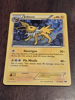 Front of Jolteon Dark Explorers card showing artwork, stats and set number