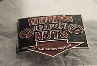 Front view showing enamel design and text