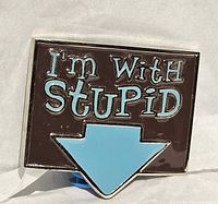 Front view of belt buckle showing full design