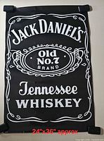 Front view of Jack Daniel's Old No.7 Tennessee Whiskey poster showing design and size reference