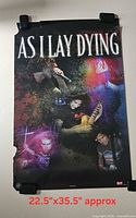 As I Lay Dying poster with size text