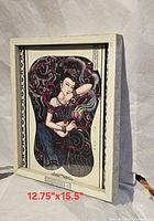 Framed color tattoo flash woman design showing frame style and printed size