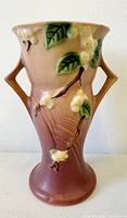 Front view of Roseville Snowberry vase