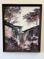 Front view of framed oil painting showing subject and frame