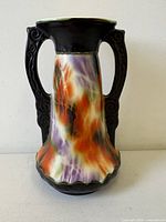 Front view of Ditmar Urbach Alien Ware vase showing glaze and handles