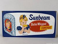 Full view of Sunbeam porcelain sign