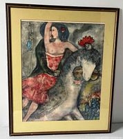 Front view of framed Marc Chagall The Circus print showing full artwork and frame