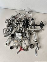 Overview of entire mixed lot of Campagnolo bicycle components