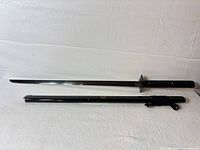 Full view of sword and scabbard