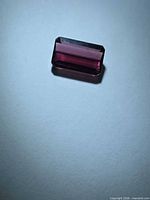 Rectangular faceted Rubellite gemstone front view