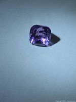 Top view of the cushion-cut amethyst