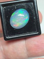 Front view of opal showing play-of-color