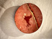 Front view of plate showing abstract design