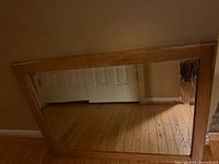 Front view of oak framed mirror