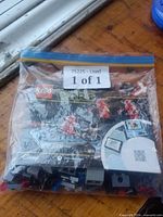 Front of zip bag showing LEGO 75225 label and assorted pieces