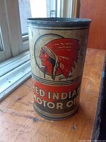 Front view showing Red Indian Motor Oil logo and graphics