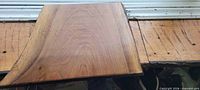 Top view of black walnut live edge serving board