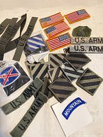 Full spread of all patches and tapes