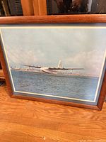 Full view of framed seaplane print