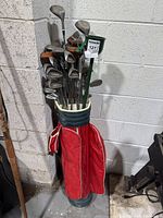 Full view of bag and clubs