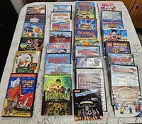 All DVD cases laid out to show fronts and titles