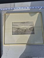 Front view first framed engraving tents scene