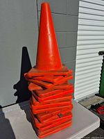 Stacked view showing all cones