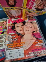 Cover of Teen People magazine shows representative item and condition of magazines