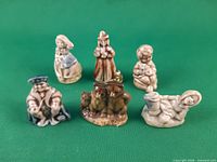 Group view of all six Wade nursery rhyme figurines