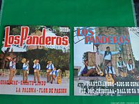 Front covers of two Los Panderos 45 rpm records with picture sleeves