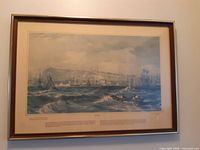 Full view of framed print showing artwork, mat text and frame