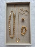 Full view of all jewelry pieces arranged in tray