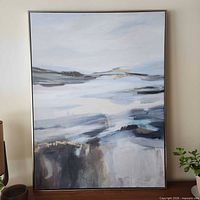 Front view of framed abstract wall art