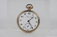 Front view showing dial, hands, sub-seconds and brand marking.