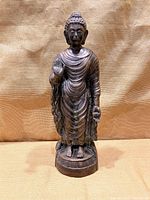 Full front view of the standing Buddha statue